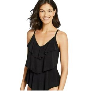 Aqua Green Women’s Estilo Style Spaghetti Strap Tankini Swim Tank Top, Size S